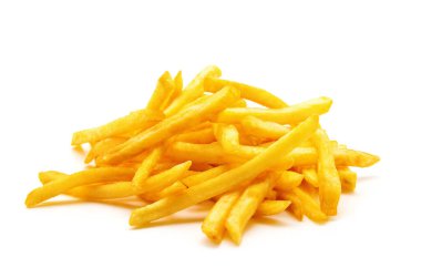 İzole edilmiş beyaz arkaplanda patates kızartması
