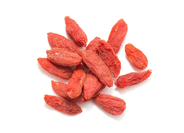 Bayas Goji Secas Sobre Fondo Blanco —  Fotos de Stock