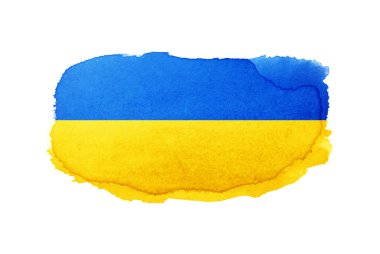 Ukrayna bayrak fırçası konsepti. Ukrayna grunge tarzı pankart arkaplanı bayrağı.