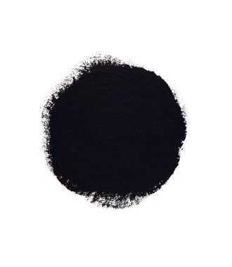 Siyah Mürekkep Boya Fırça Çemberi Beyaz Arkaplanda İzole Edildi.