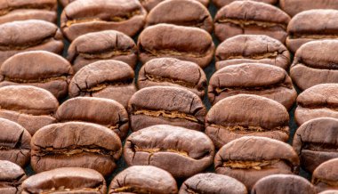 Kavrulmuş kahve çekirdeğinin arkasını kapatın.