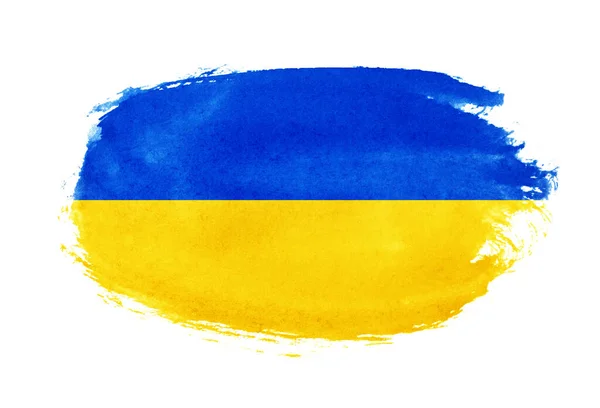 Ukraina Flagga Borste Koncept Flagga Ukraina Grunge Stil Banner Bakgrund — Stockfoto