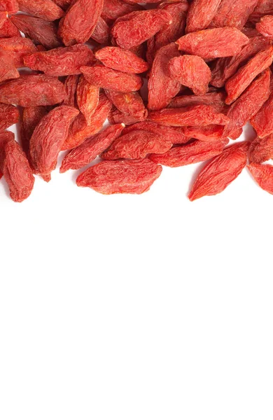 Dried Goji Berries White Isolated Background — Stock Photo, Image