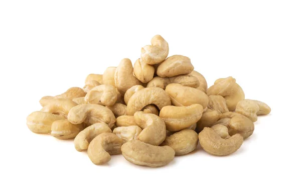 Cashewnötter Vit Bakgrund — Stockfoto