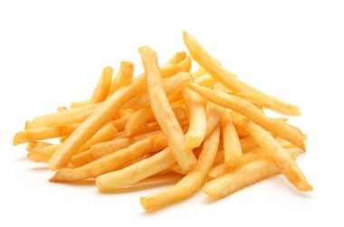 İzole edilmiş beyaz arkaplanda patates kızartması