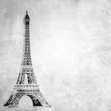 Grunge arkaplanındaki Eyfel kulesi