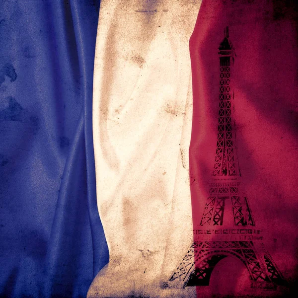 Гранж Флага Франции — стоковое фото
