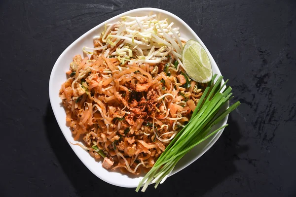 Pad Thai Est Délicieux Thai Food Noodle Nourriture Rue Thaï — Photo