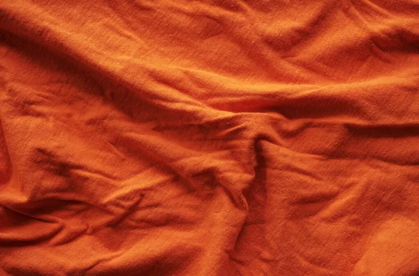 Tekstur Kain Oranye Untuk Latar Belakang Kain Katun Tua — Stok Foto