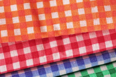 Renkli ekose kumaş veya masa örtüsü
