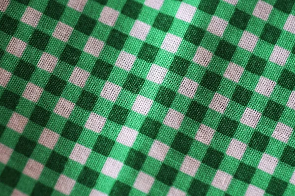 Mantel Cuadros Verde Blanco — Foto de Stock