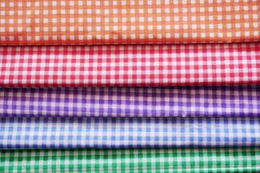Renkli ekose kumaş veya masa örtüsü
