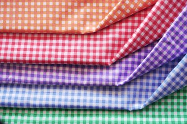 Renkli ekose kumaş veya masa örtüsü