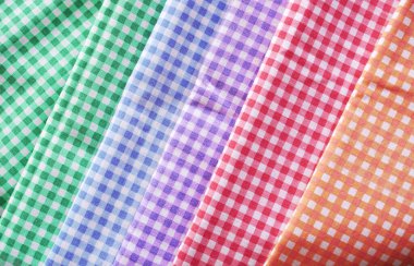 Renkli ekose kumaş veya masa örtüsü
