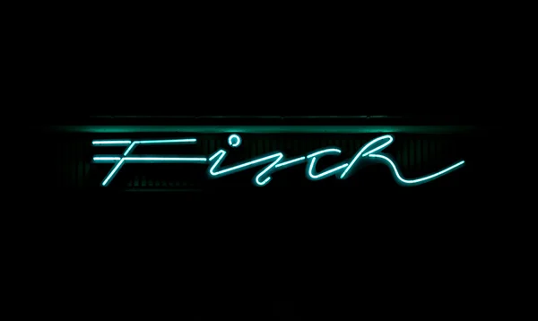 Neon "Fisch" — 图库照片