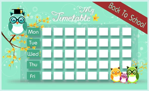 Timetable with owls — Stock Photo, Image