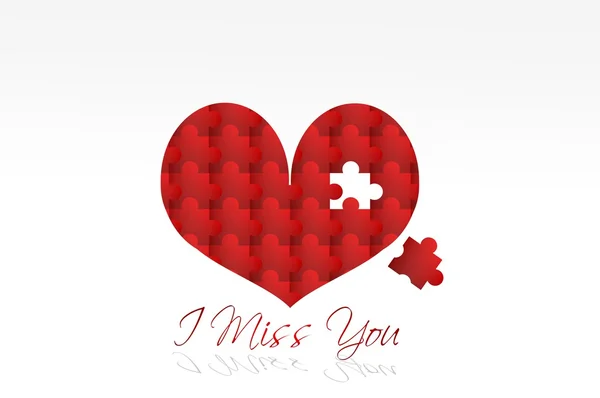 I Miss You Puzzle Heart — Stock Photo, Image