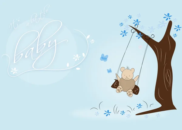 Small bear on swing — Stock Photo, Image