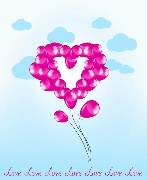 Coração de balões infláveis — Fotografia de Stock