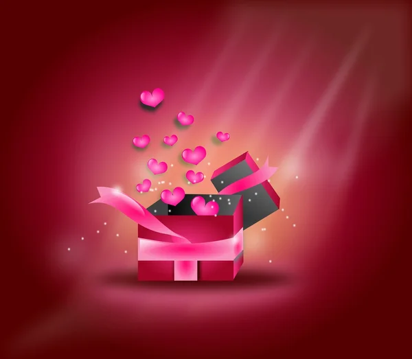 ピンクの心の贈り物 — ストック写真
