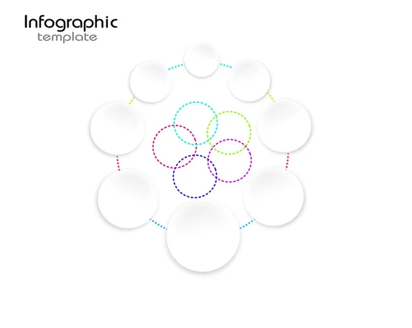 Modelo infográfico com círculos brancos — Fotografia de Stock