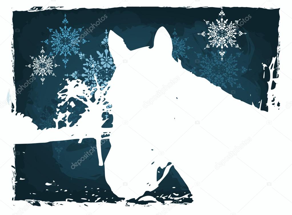 Kerstkaart paard — Stockfoto © sidliks #51065321