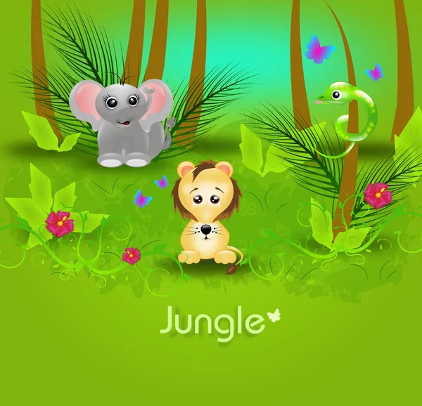 Jungle achtergrond sjabloon — Stockfoto