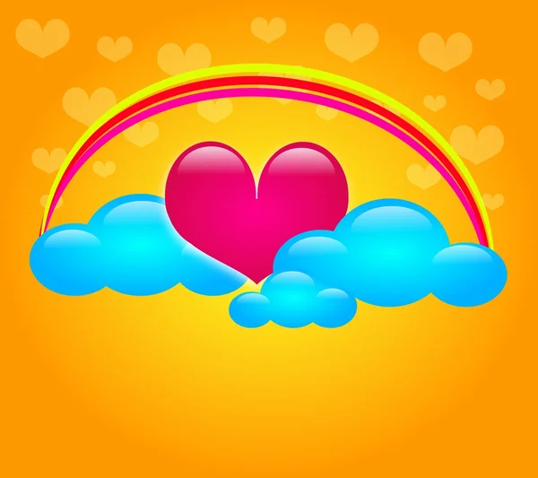 Sladké srdce v oblacích — Stock fotografie