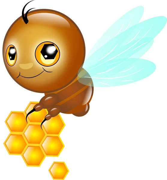 Cute bee with honey — Stock Photo, Image