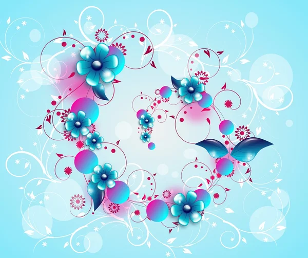 Modrá květinová spirála — ストック写真