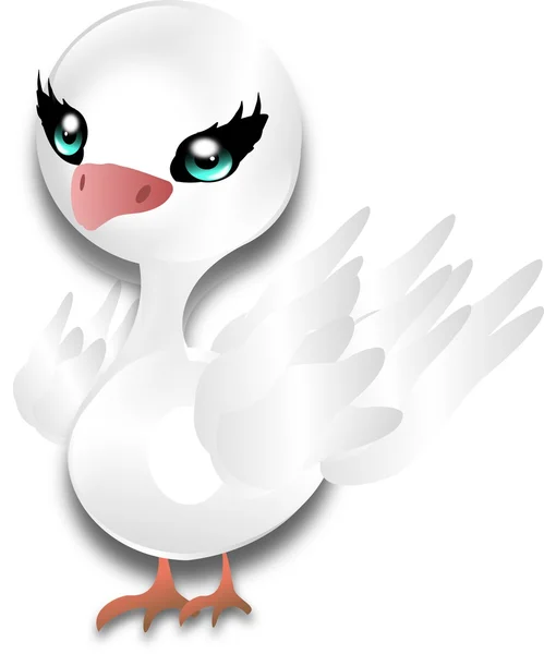 White cute swan — Stock Photo, Image