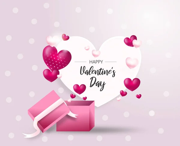Illustration Carte Vœux Saint Valentin Avec Petits Cœurs Roses — Photo