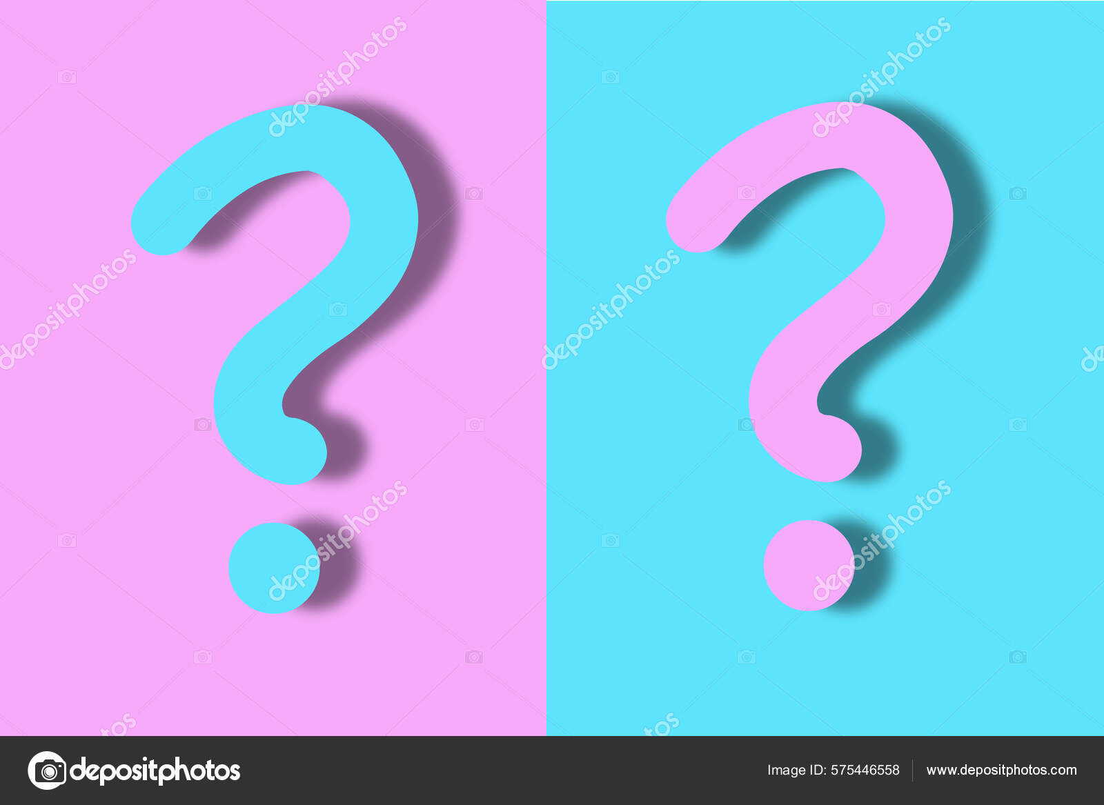 Two question marks colors blue pink stock photo by wernerimages 575446558