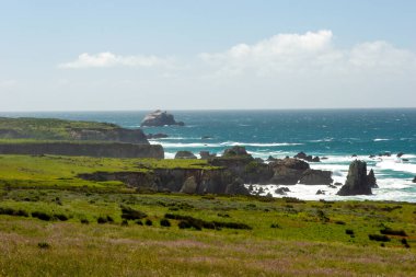 View of californian coast with blue sky
