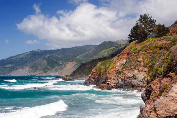 View Californian Coast Blue Sky — Foto de Stock