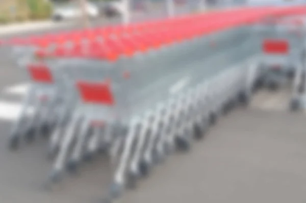 Blurry Background Row Shopping Carts — Stock Photo, Image