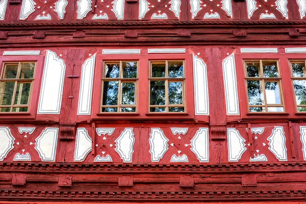 Detail Facade Half Timbered Old House — Stok fotoğraf