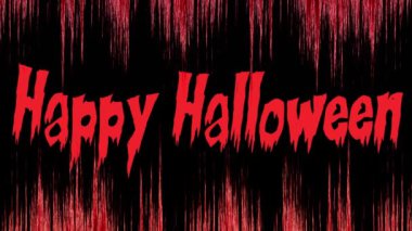 Cinemagraph of Happy Halloween written on a bloody black background