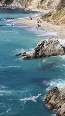 Cinemagraph of view of californian coast with moving waves