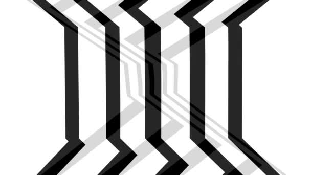 Cinemagraph Black White Stripes Intertwine — Vídeos de Stock