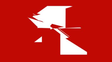 Kırmızı ve beyaz hareketli kare ve dairelerin sineması iç içe geçiyor