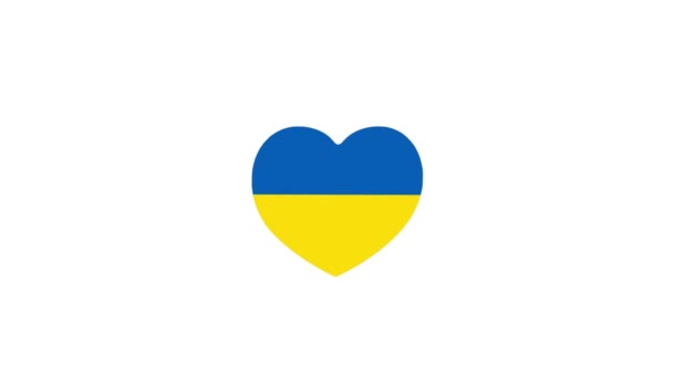 Animação Coração Pulsante Bandeira Ucraniana — Vídeo de Stock