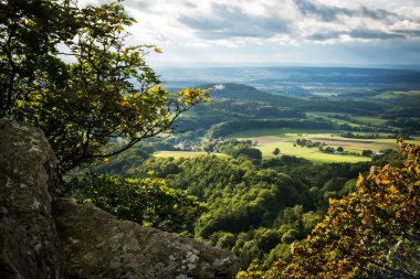 view from mountain into bavarian valley in summer clipart
