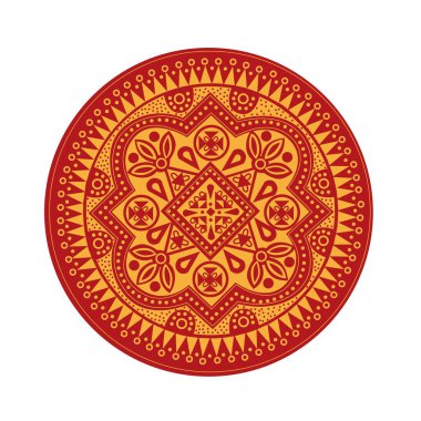 Beyaz zemin üzerinde bir daire içinde Geometrik süsleme