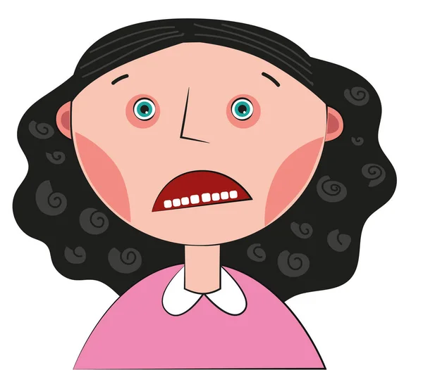 Surprised Female Face White Background — Stock Vector