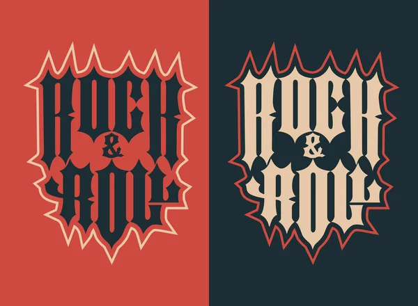 Impressão Música Rock Para Shirt Selo Impressão Arte Letras Camisa —  Vetores de Stock