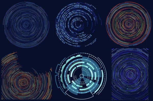 Κύκλος Μελλοντικός Σχεδιασμός Τεχνολογία Στροβιλισμού Φόντο Ψηφιακό Πανό Έννοιας Διαστημικής — Διανυσματικό Αρχείο