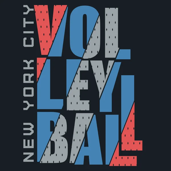 Volleyball Sport Shirt Fashion Typography Design Sport Print New York — Διανυσματικό Αρχείο