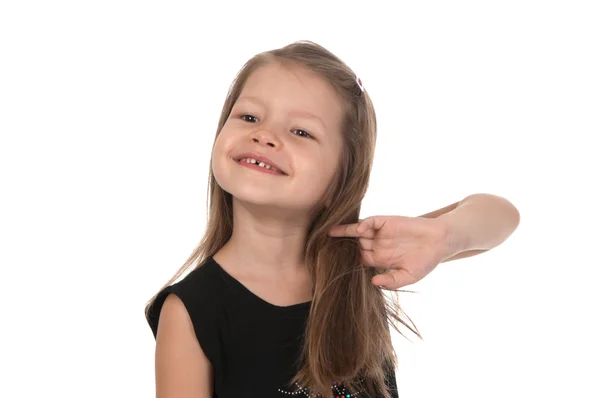 Menina sorridente bonito com a idade de cinco anos — Fotografia de Stock