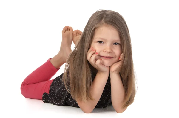 Carino sorridente ragazza all'età di cinque anni — Foto Stock